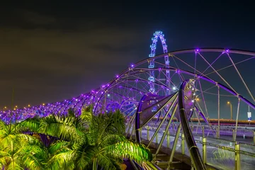 Foto auf Acrylglas Helix-Brücke DNA-Brücke bei Nacht