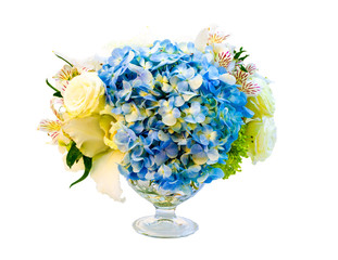 A bouquet of beautiful flowers isolated on white background