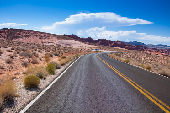 Scenic road to Valley of fire state park