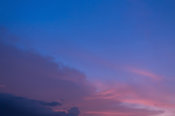 twilight sky background, blue sunset sky with cloud