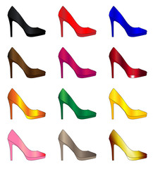 Several Stiletto Heel Shoes