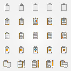 Clipboard colorful icons