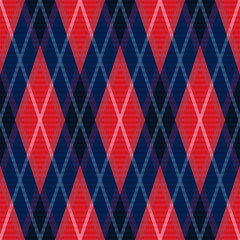 Rhombic seamless pattern in blue and red colors