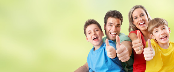 Happy family with kids 