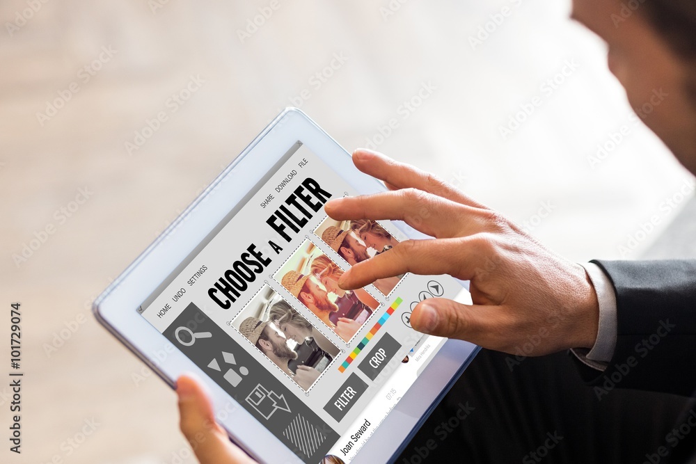Poster composite image of smartphone app menu