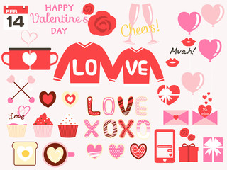 happy valentines day design elements