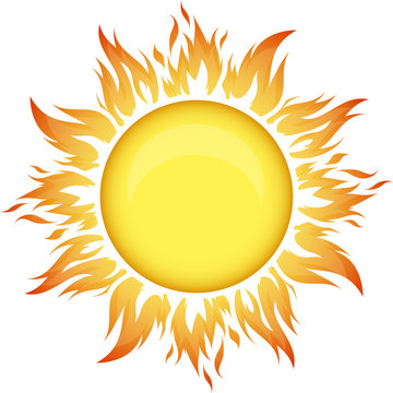 Decorative vector bright colorful sun symbol for your decor