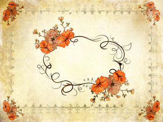 Vintage floral frame and border.