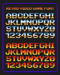 Lettres et chiffres jeu vidéo rétro