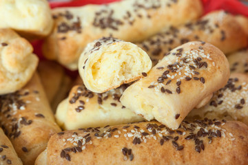 Small Bread Stuffed With Ham and Cheese