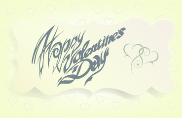 Fototapeta na wymiar Card for Valentine's Day, calligraphic font, handmade, lettering.