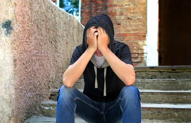 Sad Teenager outdoor