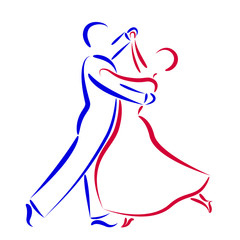 Obrazy na Plexi  Taniec para logo na białym tle.