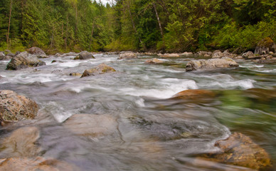 Mountain river in Golden Ears park at Vancouver, Canada.