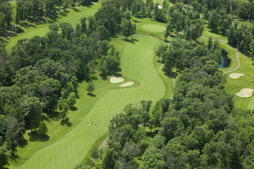 Aerial view of a golf course