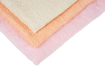 Fototapeta na wymiar Three colors towels