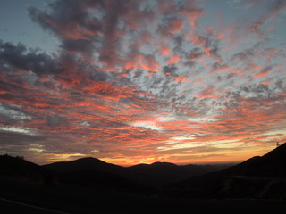 Sunset over Yosemite valley in California