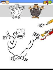 draw and color task with ape