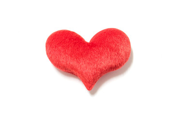 Soft heart isolate on white background