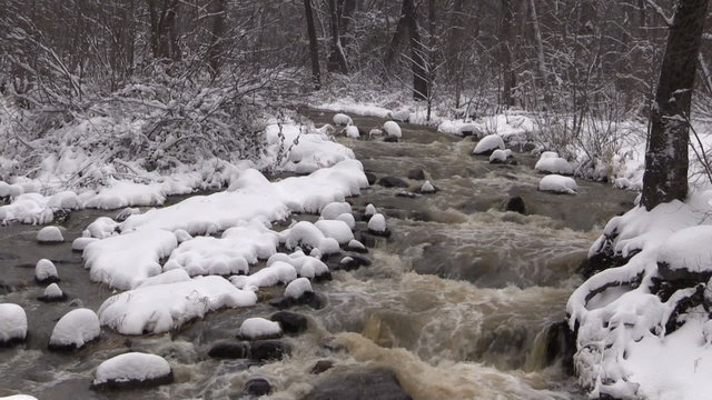 Fast flowing Stream in Winter