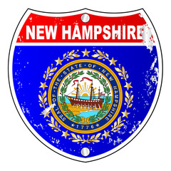 New Hampshire Flag Icons As Interstate Sign