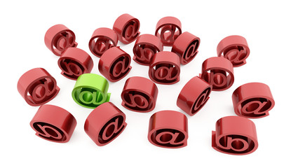 E-mail icons on White Background.