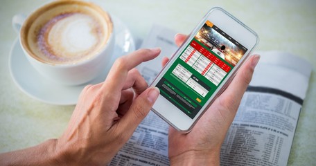 Composite image of gambling app screen