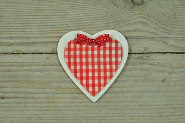 Hearts on a wooden background