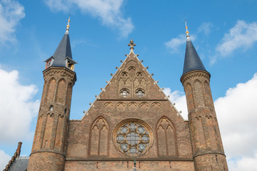 Upper half of the facade The Hall of Knights in The Hague