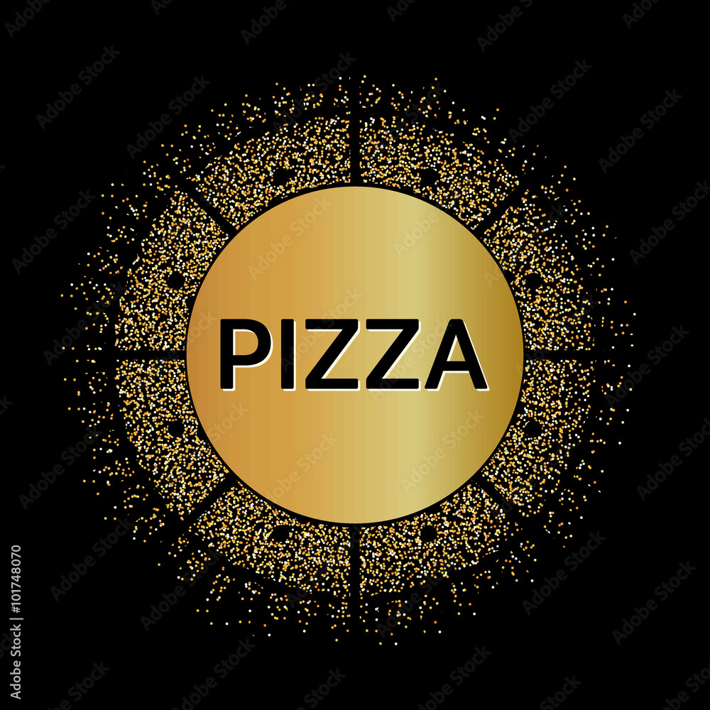 Aufkleber abstract creative concept vector design layout with text - pizza. for web and mobile icon isolated o