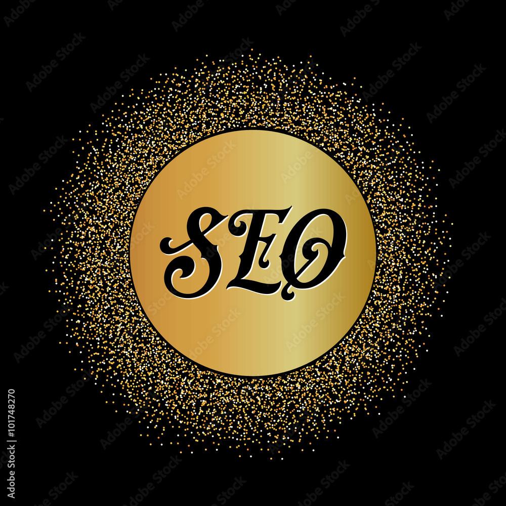 Aufkleber abstract creative concept vector design layout with text - seo. for web and mobile icon isolated on 