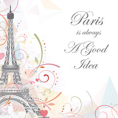 Eiffel tower, romantic background - 101749087