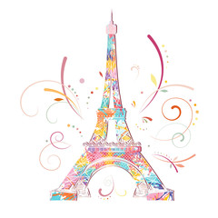 Eiffel tower, romantic background - 101749229