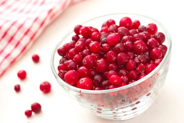 Frozen cranberry in a bowl