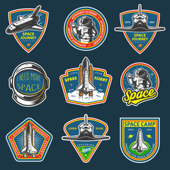Set of vintage space and astronaut badges - 101750242