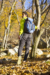 Young man hiking