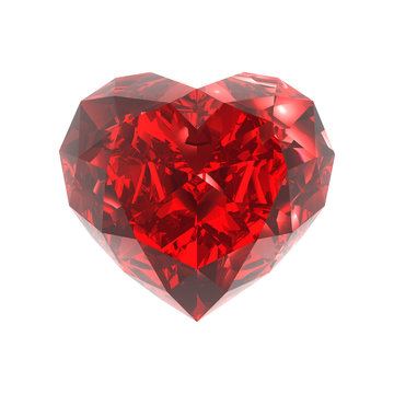Diamond, Red Heart, Jewel