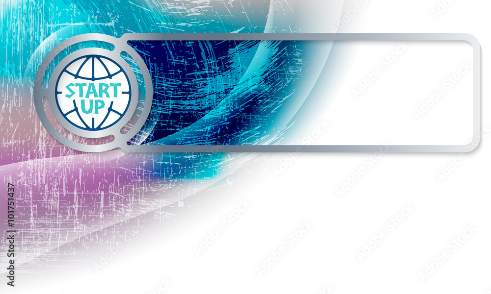 Aufkleber abstract background in the corner and vector frame with start up