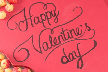 Red card with Happy Valentine's inscription