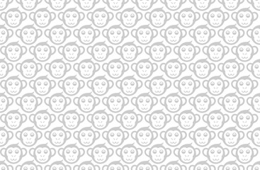 猿柄パターン（モノクロ）