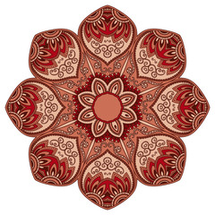 Vector color mandala. Mehndi style.
