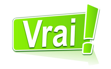 vrai sur étiquette verte