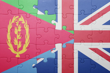 puzzle with the national flag of great britain and eritrea
