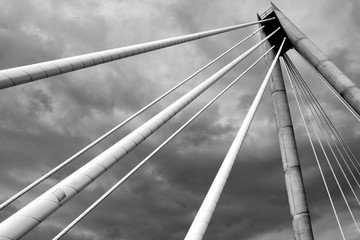Fototapeta na wymiar Suspense - A Frame from suspension bridge