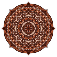 Vector color mandala. Mehndi style.
