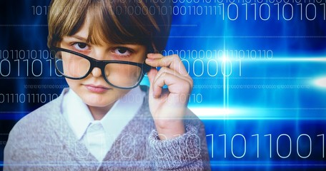 Composite image of cute pupil pretending to be teacher - Powered by Adobe