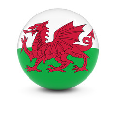 Welsh Flag Ball - Flag of Wales on Isolated Sphere