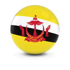 Bruneian Flag Ball - Flag of Brunei on Isolated Sphere