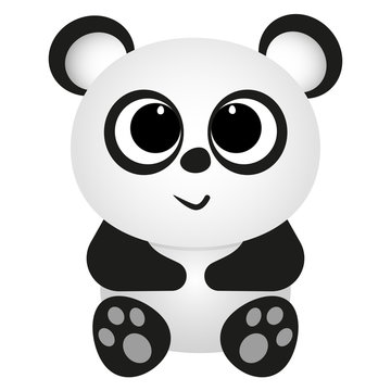 Panda black eyed beast vector on a white background