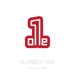 Number one sign. Corporate logo design template. Isolated logoty